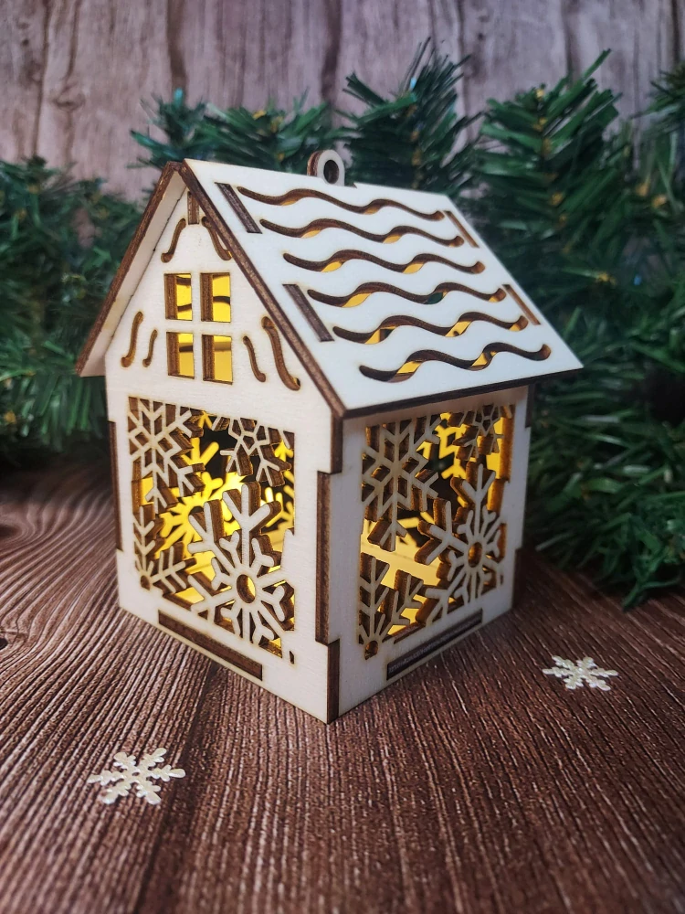 Vánoční domeček s vločkami 