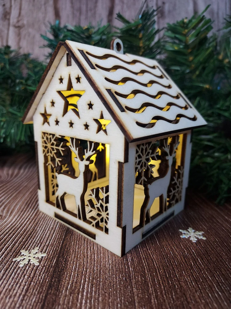 Vánoční domeček s jelenem