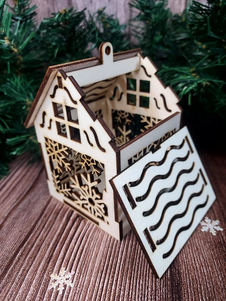 Vánoční domeček s vločkami 