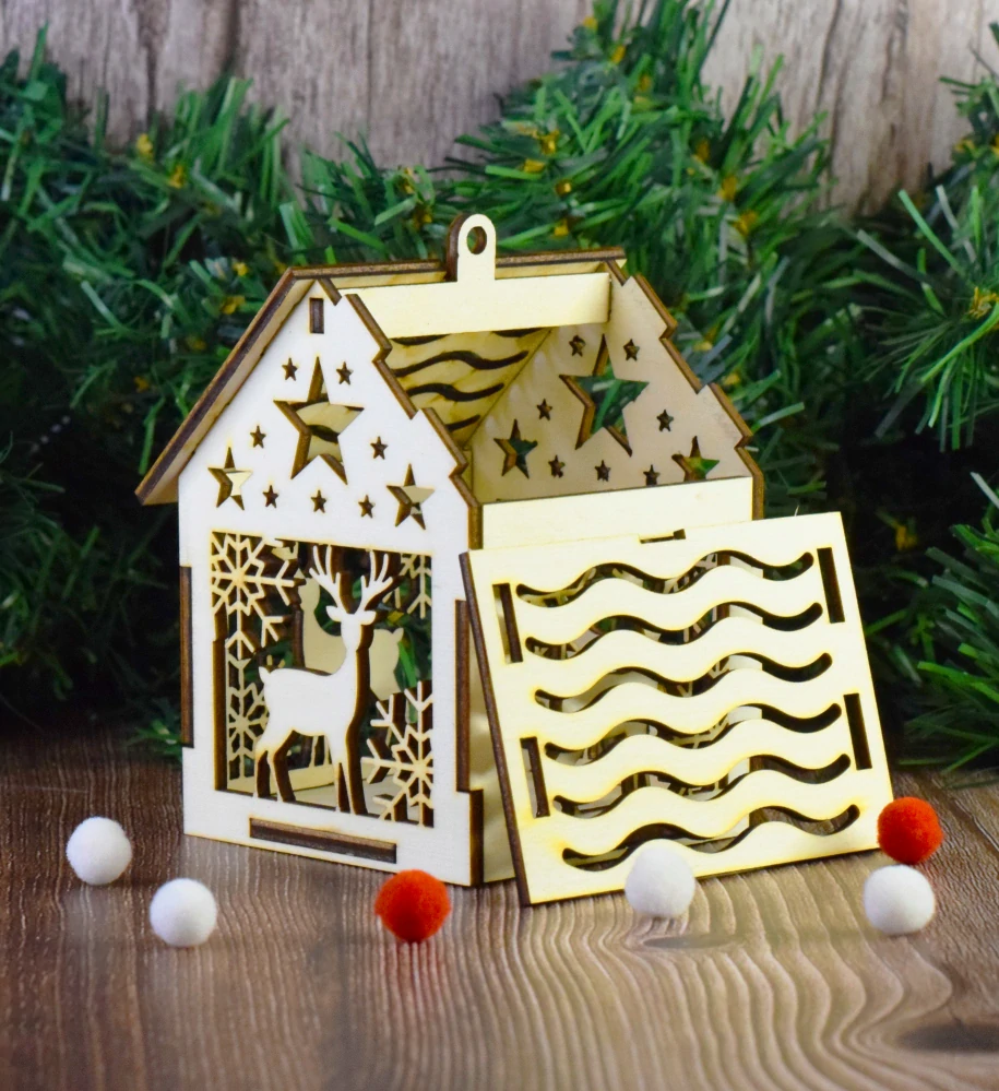 Vánoční domeček s jelenem