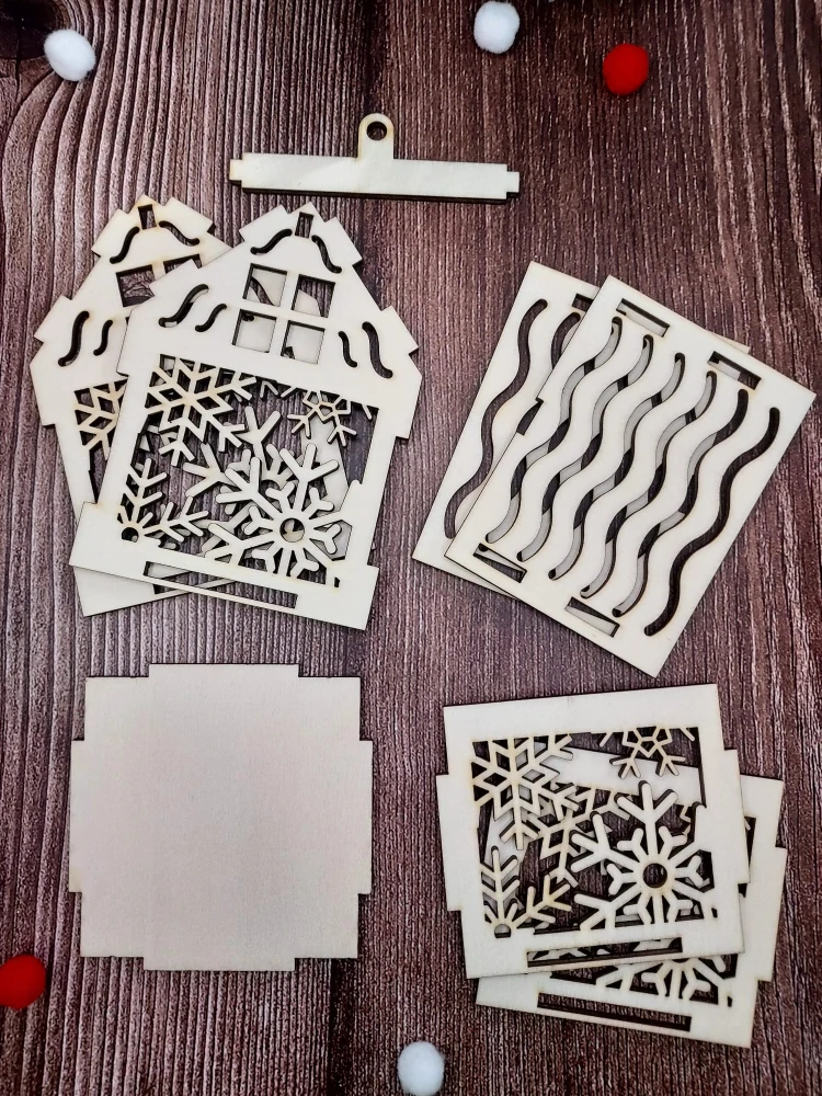 Vánoční domeček s vločkami 