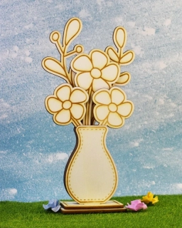 Jarní dekorace květina ve váze velká (18 cm)