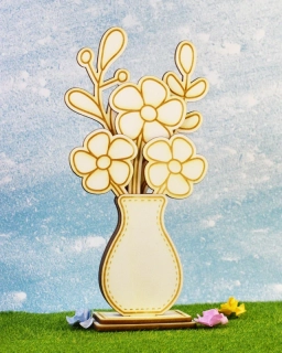 Jarní dekorace květina ve váze malá (12 cm)