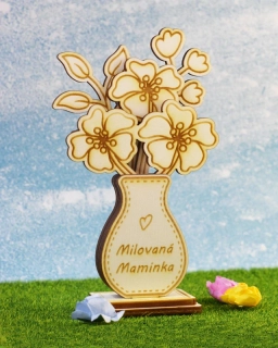 Jarní dekorace květina ve váze velká (18 cm)