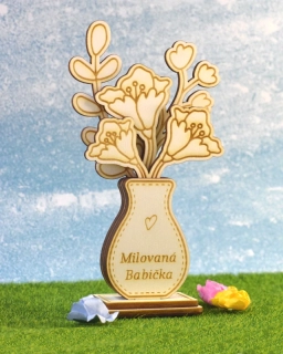 Jarní dekorace květina ve váze velká (18 cm)