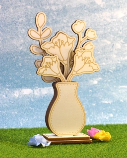 Jarní dekorace květina ve váze malá (12 cm)