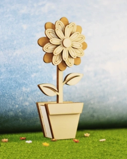 Jarní dekorace květina v kvetináči