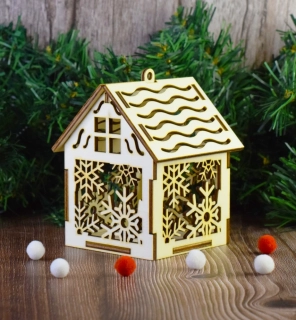 Vánoční domeček s vločkami 