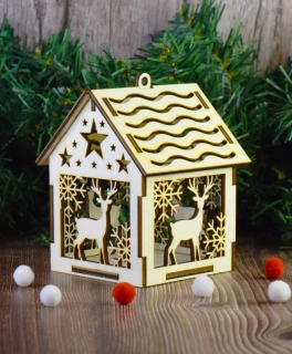 Vánoční domeček s jelenem