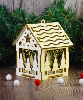 Vánoční domeček s lesem